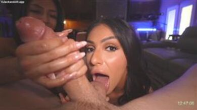 Jackandjill Sexy Brunettes Play with Cock