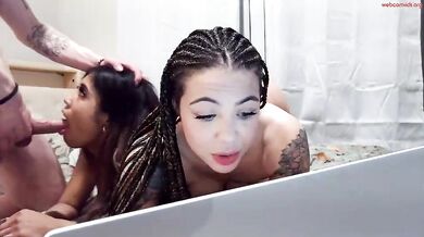 blasianangel444 Threesome Blowjob with Friend Chaturbate