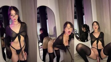 Kattedoll Onlyfans Wall Mirror Dildo Ride