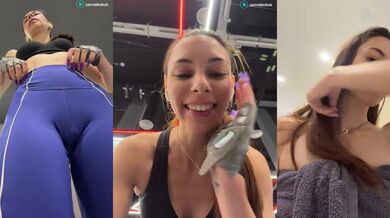 ameliecrystal Stripchat Public Gym Stream with Pussy Play In Toilet