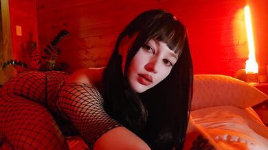 AliceNZ Black Dildo Anal Fuck In Fishnet Fansly