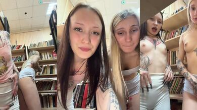 Elitebitch Public Library With Friend Rubbing Pussies & Stranger Attack Stripchat